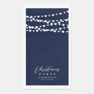 Servilleta De Papel Navy Blue String ilumina evento Elegant Chepers