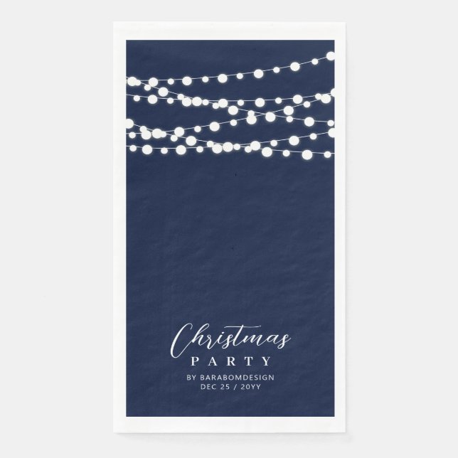 Servilleta De Papel Navy Blue String ilumina evento Elegant Chepers (Anverso)