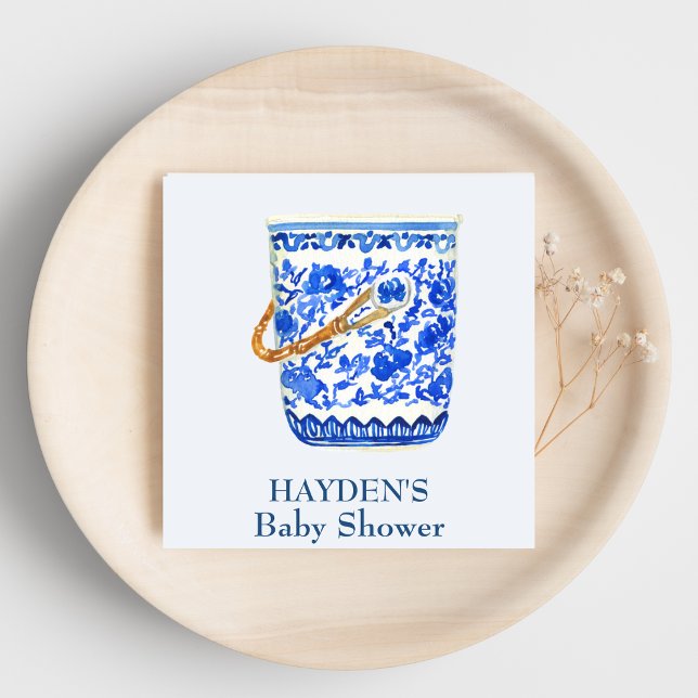 Servilleta De Papel Navy Chinoiserie Ice Bucket Napkin personalizado (Subido por el creador)
