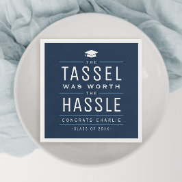 Servilleta De Papel Navy el tassel valía la pena la molestia Graduació