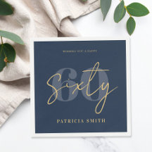 Navy elegante moderno 60 cumpleaños