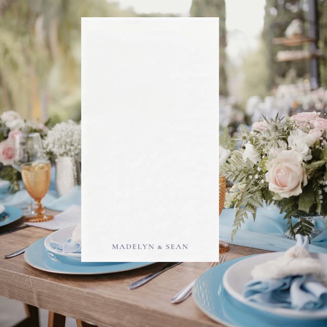 Servilleta De Papel Navy Names Simple & Elegant White Wedding (Subido por el creador)