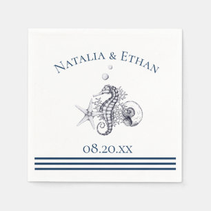Servilleta De Papel Navy Nautical Seaside Personalizada