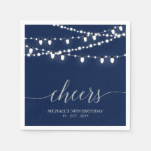 Navy & Silver Elegant enciende fiesta de cumpleaño