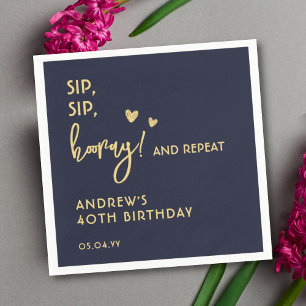 Servilleta De Papel Navy y Gold Simple Funny Personalizado Adultos Cum