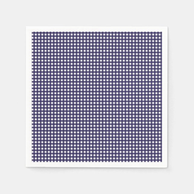 Servilleta De Papel Navy y White Gingham (Anverso)