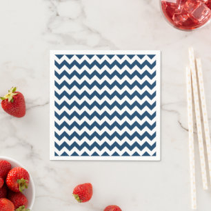 Servilleta De Papel Navy Zigzag, Navy Chevron, patrón geométrico