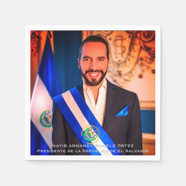 Servilleta De Papel Nayib Bukele, presidente de El Salvador (Anverso)