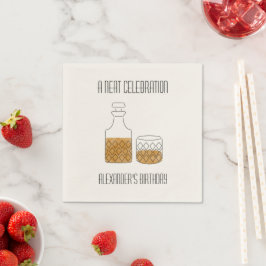 Servilleta De Papel Neat Celebration Whiskey Birthday Party Napkins