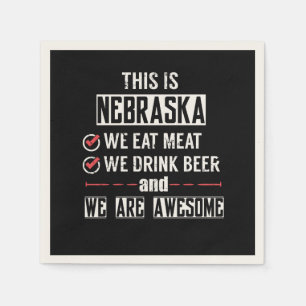 Servilleta De Papel Nebraska Come Carne Bebe Beer Awesome
