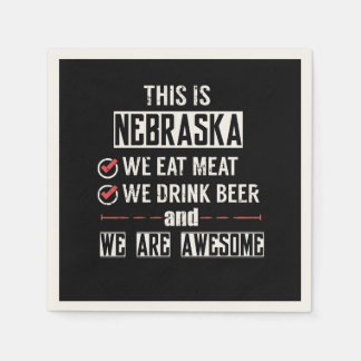 Servilleta De Papel Nebraska Come Carne Bebe Beer Awesome