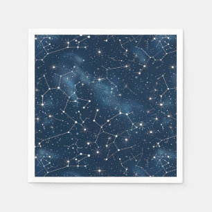 Servilleta De Papel Nebulosa de Estrellas Cósmicas Blancas Teal Místic