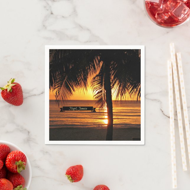 Servilleta De Papel Negril, atardecer de Jamaica (In situ)