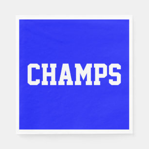 Servilleta De Papel Negrita Azul Real Deportivo Deportivo CHAMPS Texto
