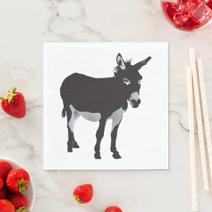 Servilleta De Papel Negrita Donkey Silhouette Farm Animal