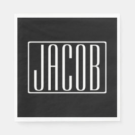 Servilleta De Papel Negrita y Moderna Tu Nombre o Palabra | Blanco en 