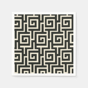 Servilleta De Papel Negro clave griega
