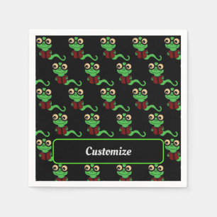 Servilleta De Papel Negro del gusano de biblioteca feliz