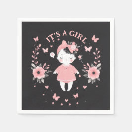 Servilleta De Papel Negro gótico Baby Shower rosado