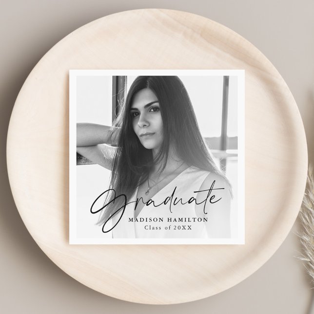 Servilleta De Papel Negro | Graduación de imágenes con guión elegante (Subido por el creador)