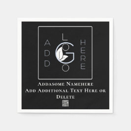 Servilleta De Papel Negro moderno Añadir su logotipo Marketing comerci