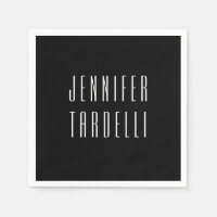 Negro Moderno Minimalista Elegante Su Nombre