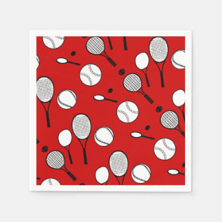 Servilleta De Papel Negro rojo de tenis