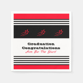 Servilleta De Papel Negro Y Blanco Con Papel De Las Estrellas Rojas