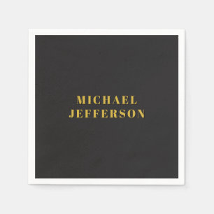 Servilleta De Papel Negro y dorado minimalista simple moderno propio n
