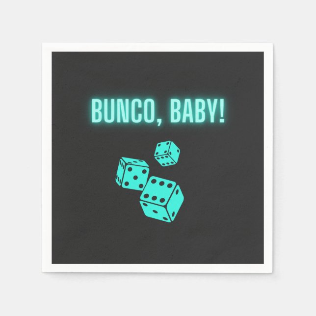 Servilleta De Papel Neon Aqua Bunco Baby (Anverso)