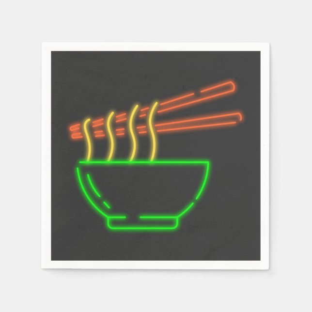 Servilleta De Papel Neon Asian Noodle Bowl (Anverso)