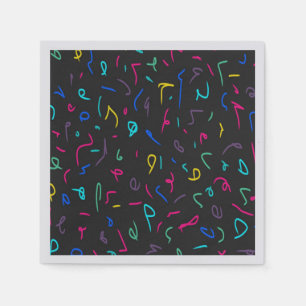 Servilleta De Papel Neon Bright Marks on Black