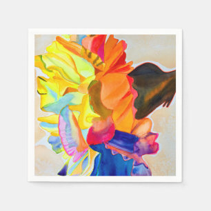 Servilleta De Papel Neon Carnation acuarela flor