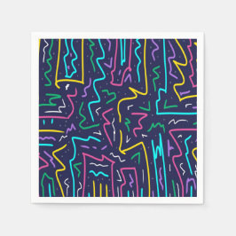 Servilleta De Papel Neon Contraste Space Art