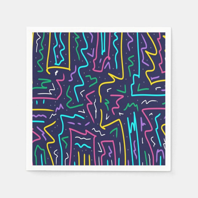 Servilleta De Papel Neon Contraste Space Art (Anverso)