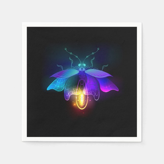 Servilleta De Papel Neon Firefly en negro (Anverso)