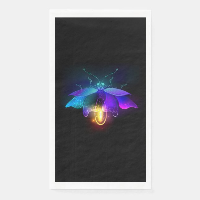 Servilleta De Papel Neon Firefly en negro (Anverso)