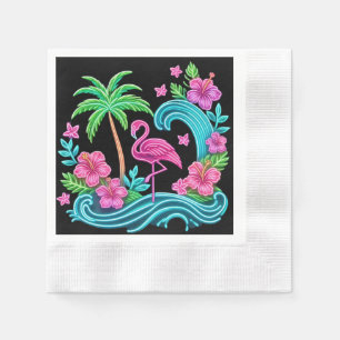 Servilleta De Papel Neon Flamingo Tropical