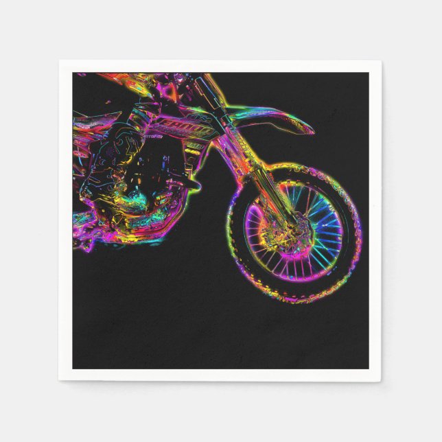 Servilleta De Papel Neon Flyer - Motocross Rider (Anverso)