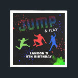 Servilleta De Papel Neon Kids Trampoline Park Birthday Party<br><div class="desc">Neon Kids Trampoline Park Napkins Party Birthday</div>