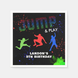 Servilleta De Papel Neon Kids Trampoline Park Birthday Party