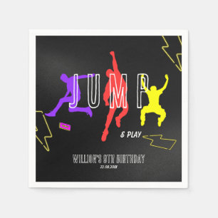 Servilleta De Papel Neon Let's Jump Kids Colorful Birthday Party
