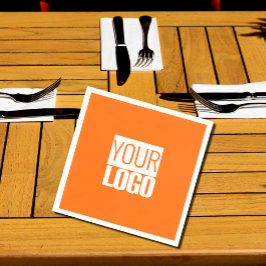 Servilleta De Papel Neon naranja - añada su logotipo