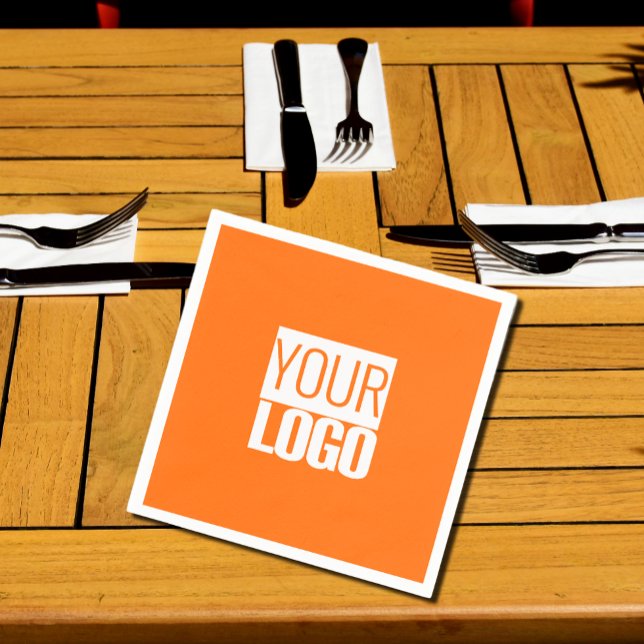 Servilleta De Papel Neon naranja - añada su logotipo (Subido por el creador)