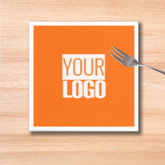 Servilleta De Papel Neon naranja - añada su logotipo