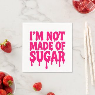 Servilleta De Papel Neon Pink Drip Cita Napkin - Personalizable