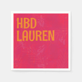 Servilleta De Papel Neon Pink Preppy Birday