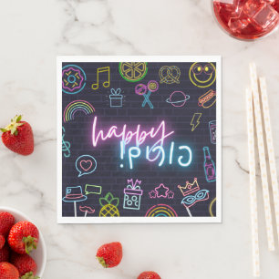Servilleta De Papel Neon Purim