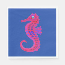 Neon Seahorse papel servilletas