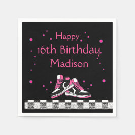 Servilleta De Papel Neon Sneaker Birthday, Purpurina